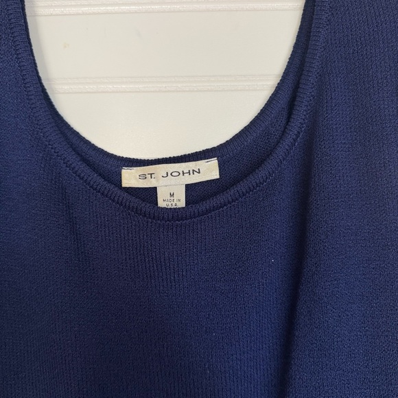 St John Basics Navy Blue Santana Knit Tank Shell Top USA sz M - Picture 5 of 8
